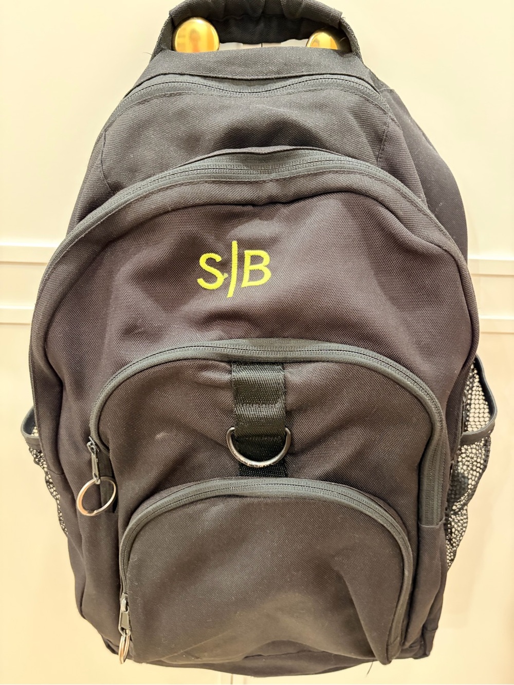 Pottery Barn Teen Black Backpack with Neon Yellow Logo